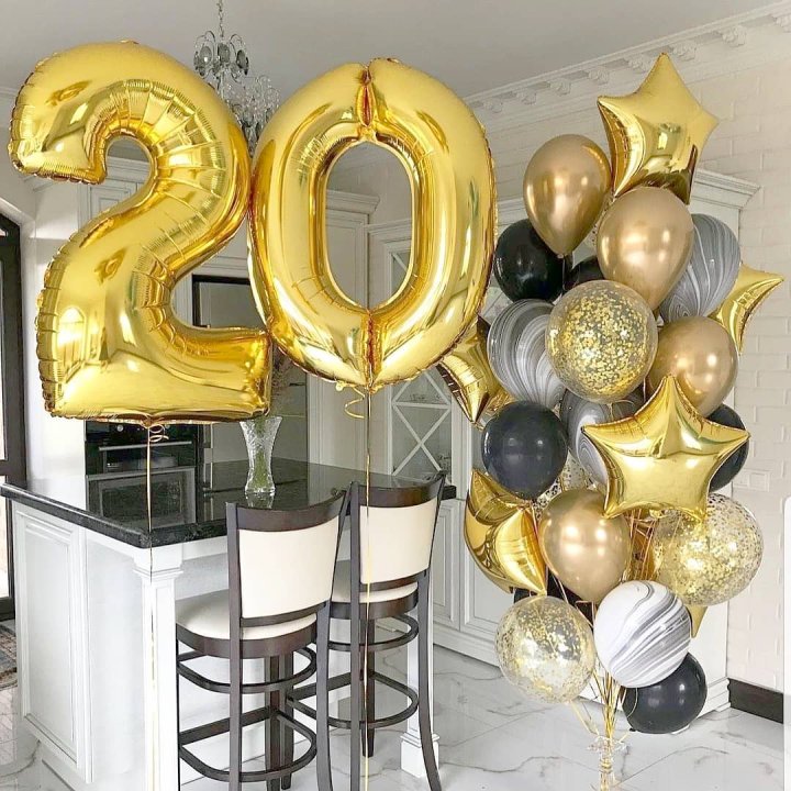 Фольгированный шар Золотая Цифра в Владимире