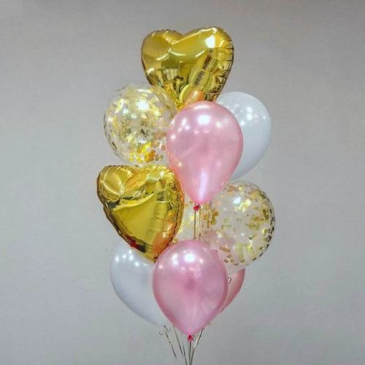 Облако шаров "Рози голд" в Владимире