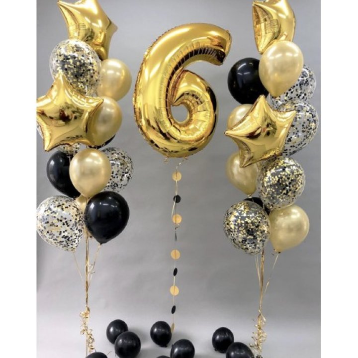 Цифра с фонтанами шаров  в Владимире