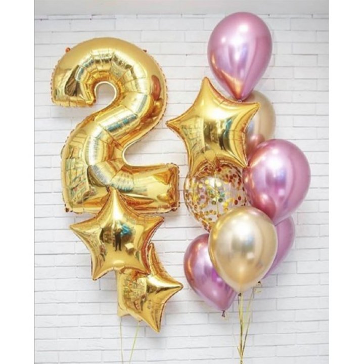 Цифра с фонтанами шаров  в Владимире