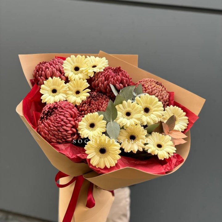 Букет гербер и хризантем Бигуди в Владимире