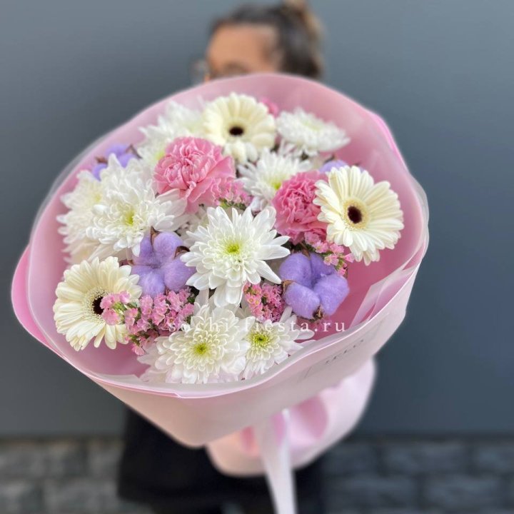 Букет цветов "Пинк спринг" в Владимире
