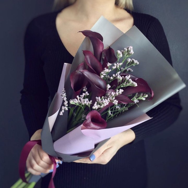 Букет фиолетовых калл в Владимире