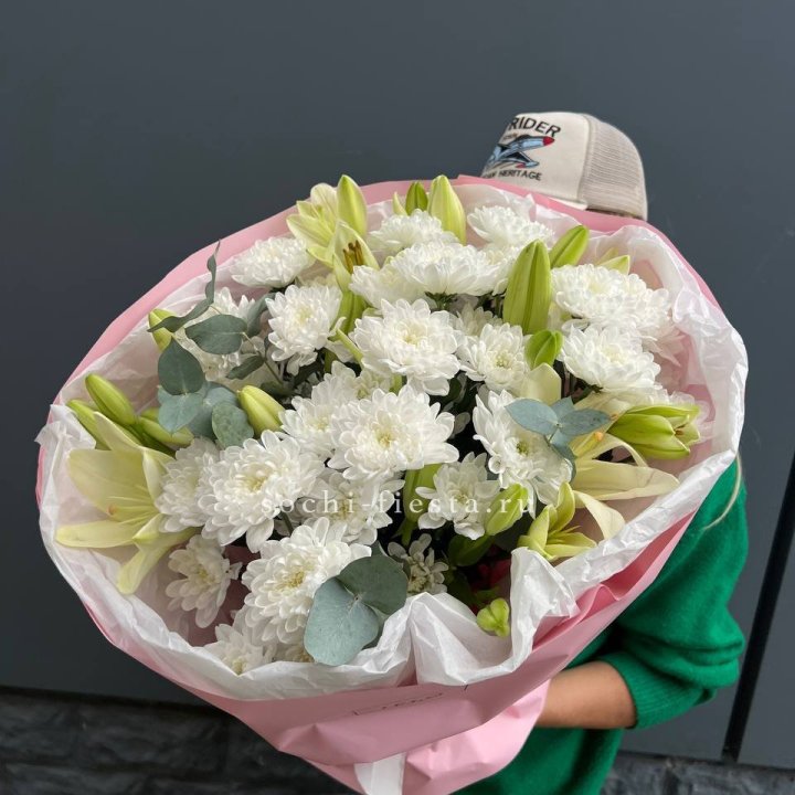  Букет  хризантемы и лилии в Владимире