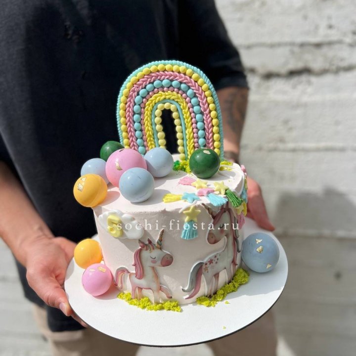 Торт "Радуга с единорогом" в Владимире