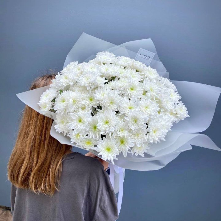 Букет хризантем "Белая снежинка" в Владимире