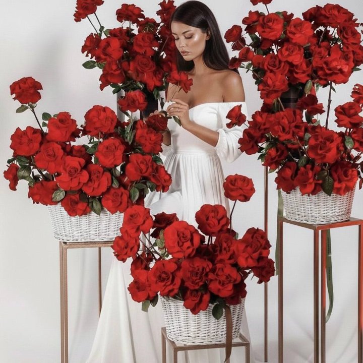 Сет из красных французских роз в Владимире