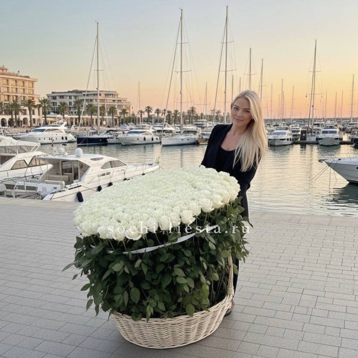 301 высокая роза в корзине в Владимире