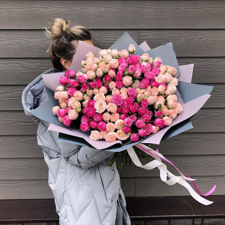 55 роз микс кустовых в Владимире