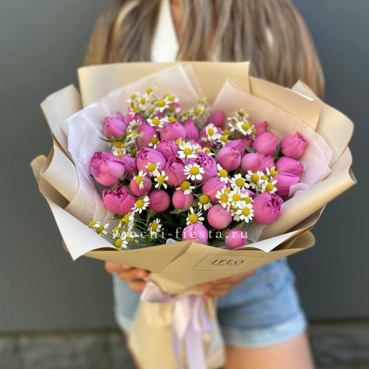 Дуобукет мисти с ромашками  в Владимире