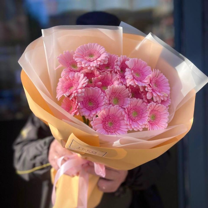 17 розовых гербер  в Владимире