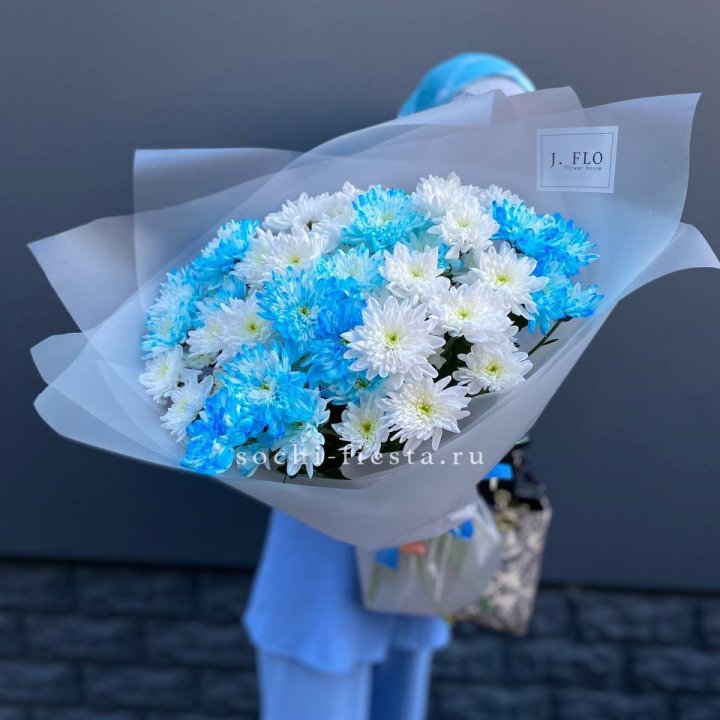Букет хризантем "Голубая снежинка" в Владимире