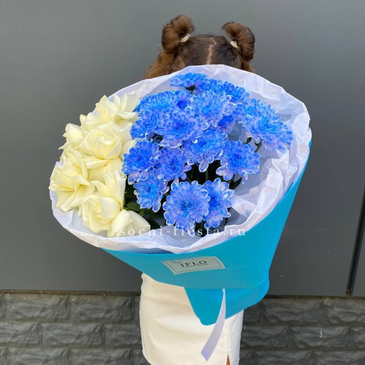 Дуо букет розы и хризантема в Владимире