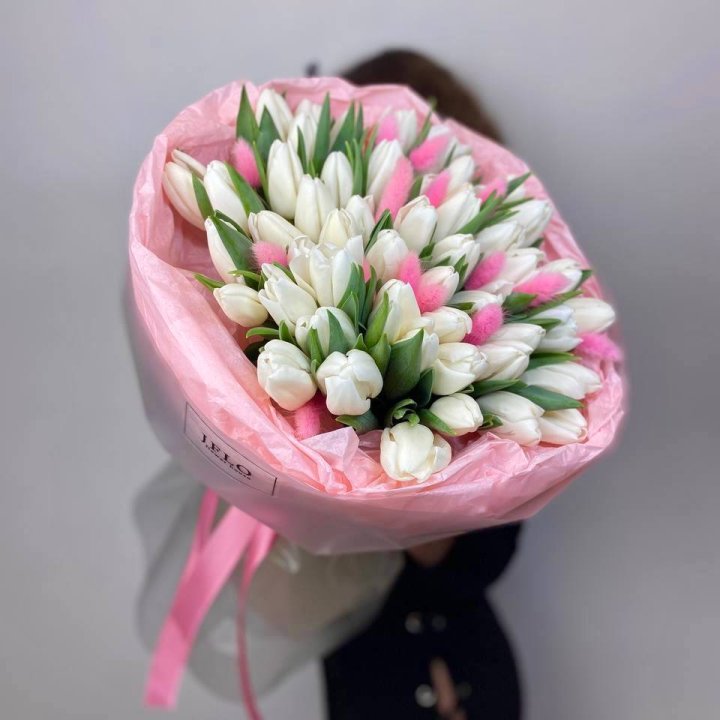 51 белый тюльпан "Рози" в Владимире