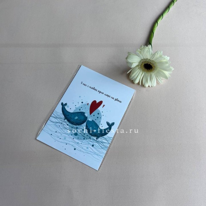 Открытка к букету "У нас с тобой одно море на двоих" в Владимире