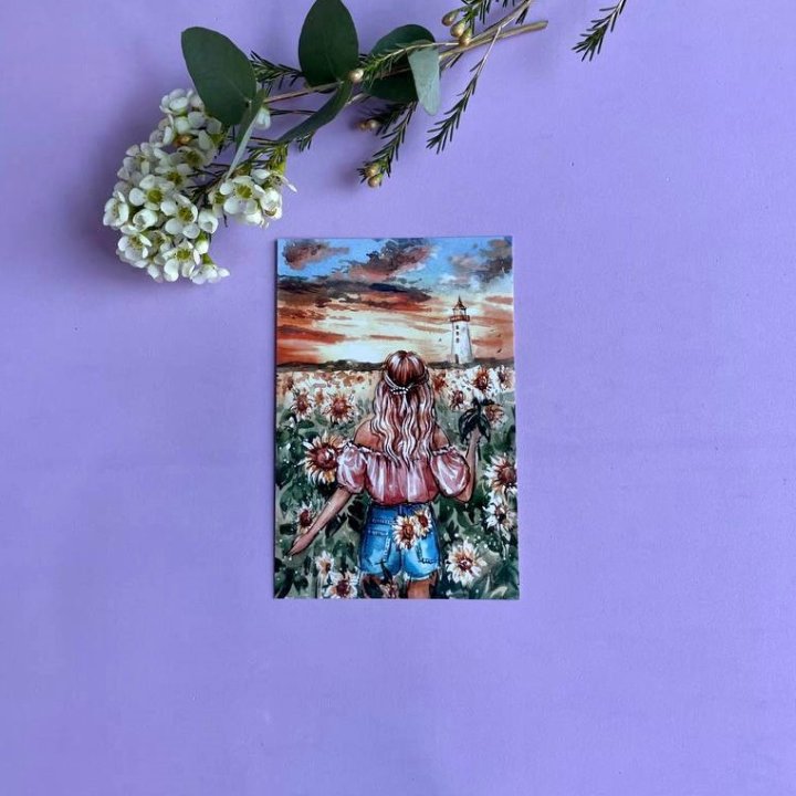 Открытка к букету "Подсолнух" в Владимире