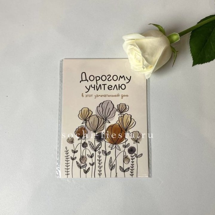 Открытка к букету "Дорогому учителю" в Владимире