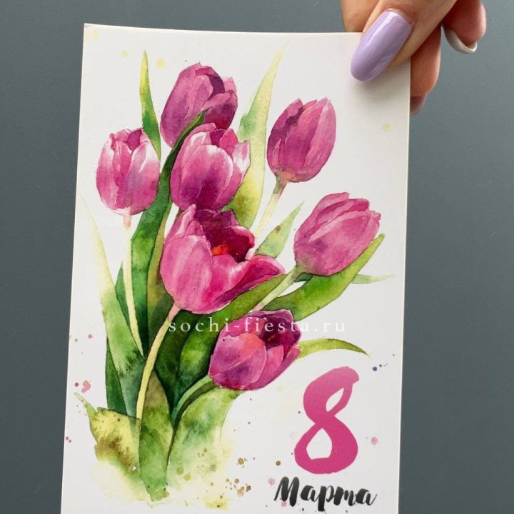 Открытка к букету "8 марта!" в Владимире