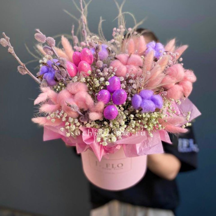 Сухоцветы в коробке  в Владимире