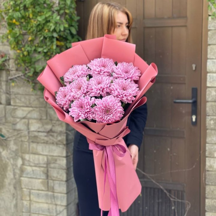 Букет хризантем розовый в Владимире