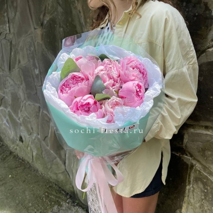 7 зефирных пионов в фоамиране в Владимире