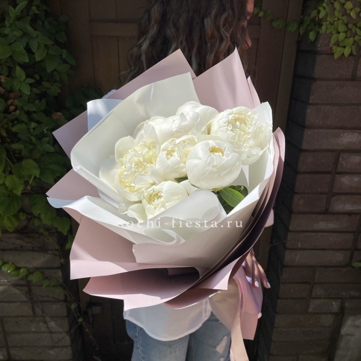 9 белоснежных пионов в Владимире