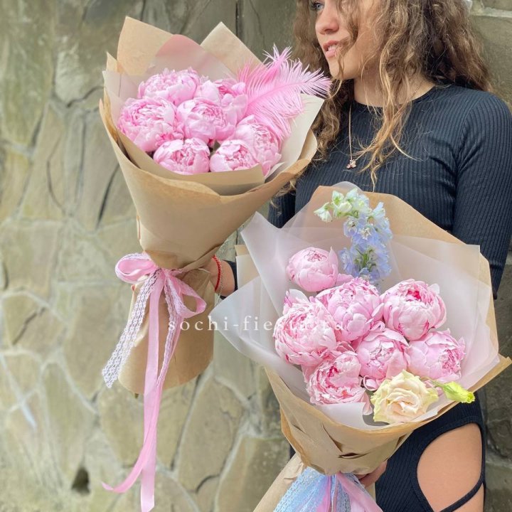 7 зефирных пионов  в Владимире