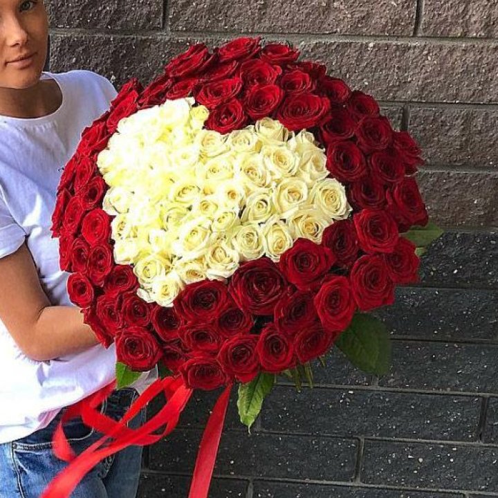 101 роза "Сердце" в Владимире