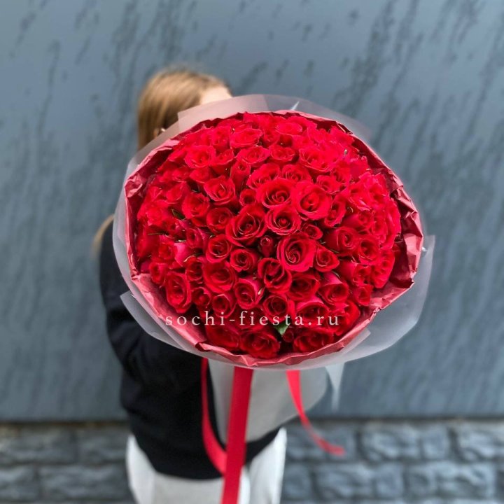 101  красная кенийская роза  в Владимире
