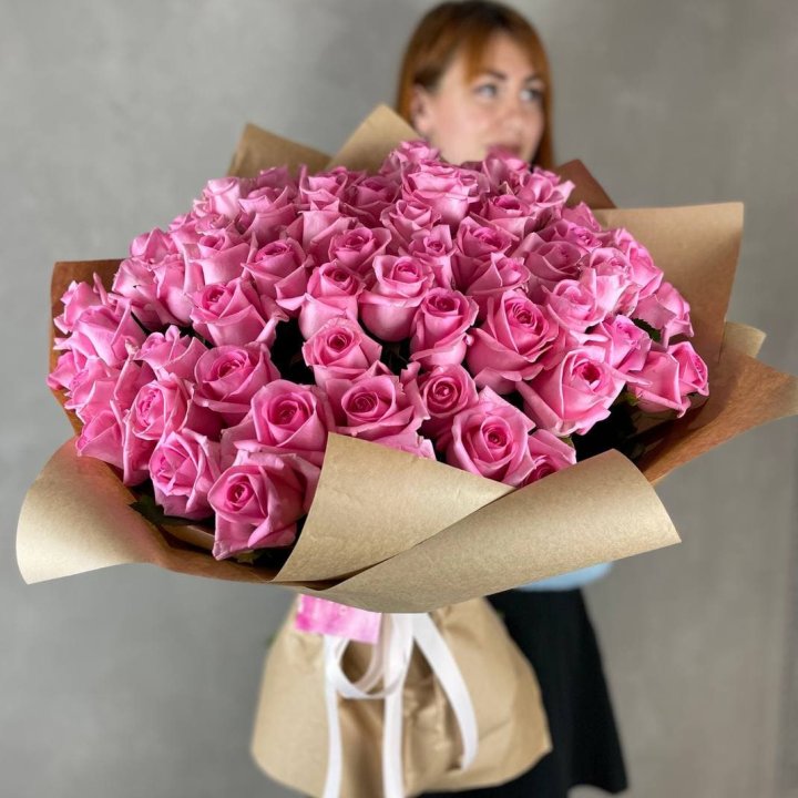 101 розовая роза в Владимире