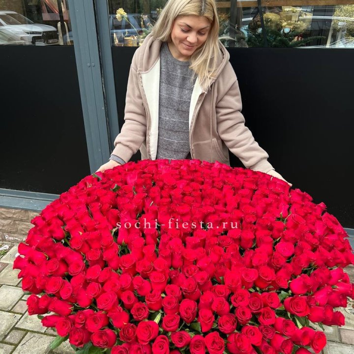 501 красная роза в корзине в Владимире