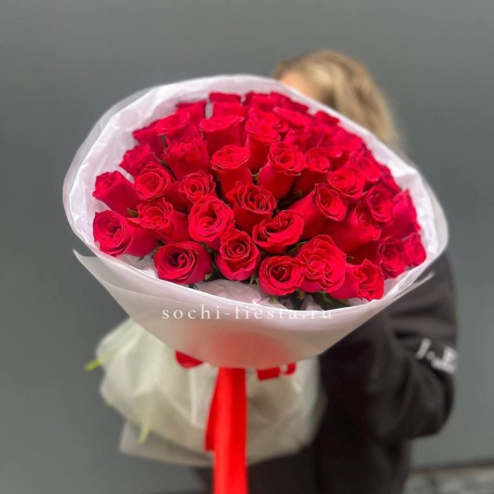 55 красных роз "Амелия" в Владимире