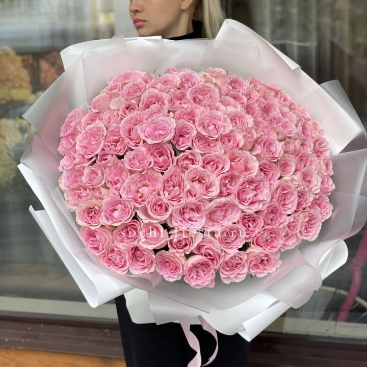 101 нежно-розовая роза в Владимире