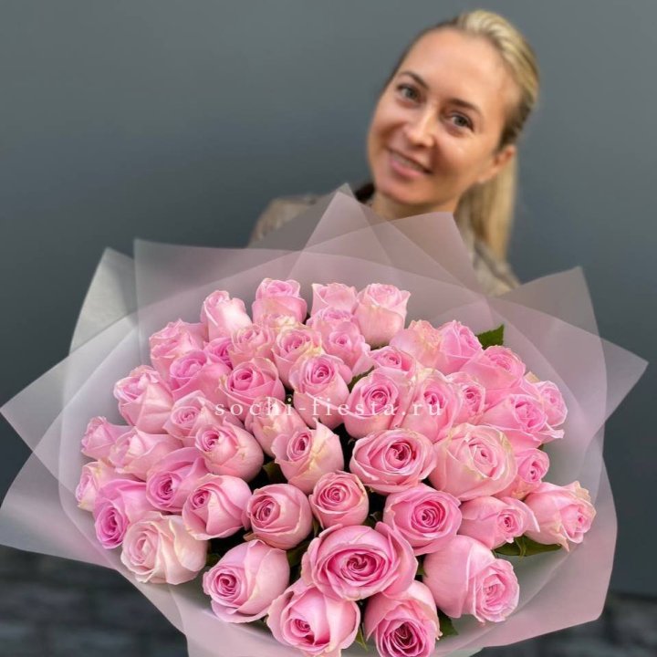 51 розовая роза в Владимире