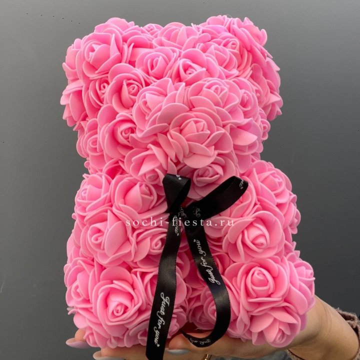Игрушка медведь из розовых роз в Владимире
