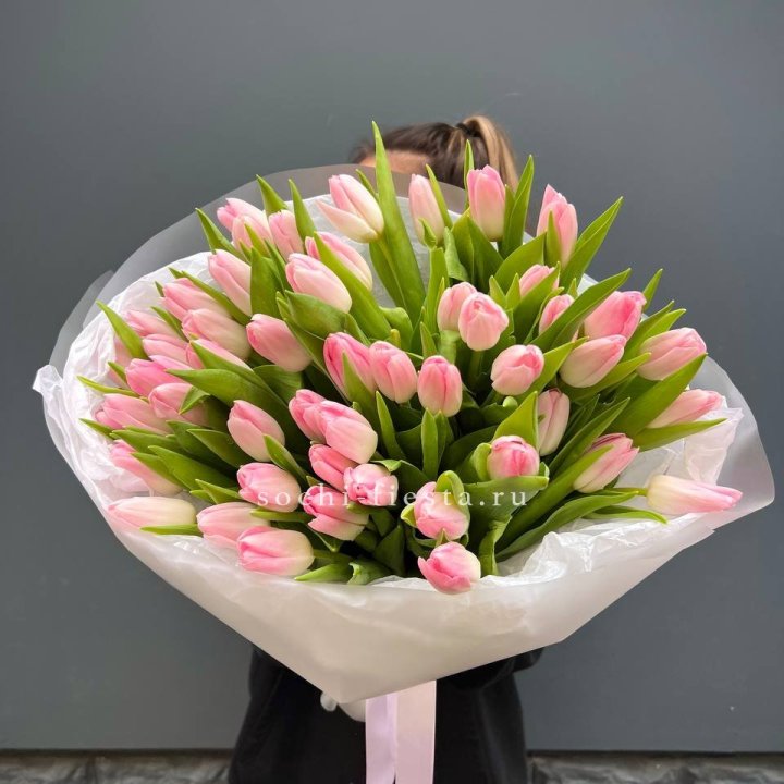Букет тюльпанов нежно-розовых в Владимире