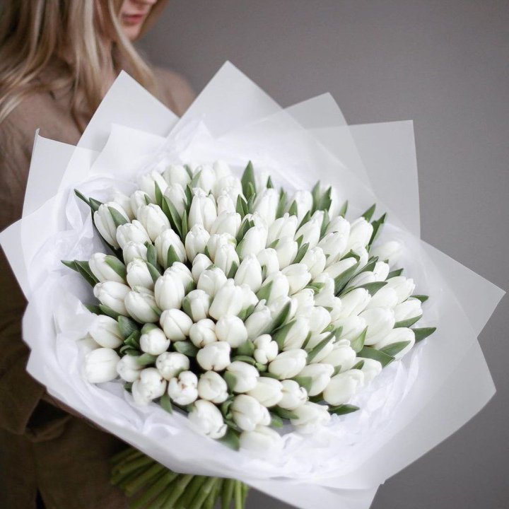 101 белый тюльпан в Владимире