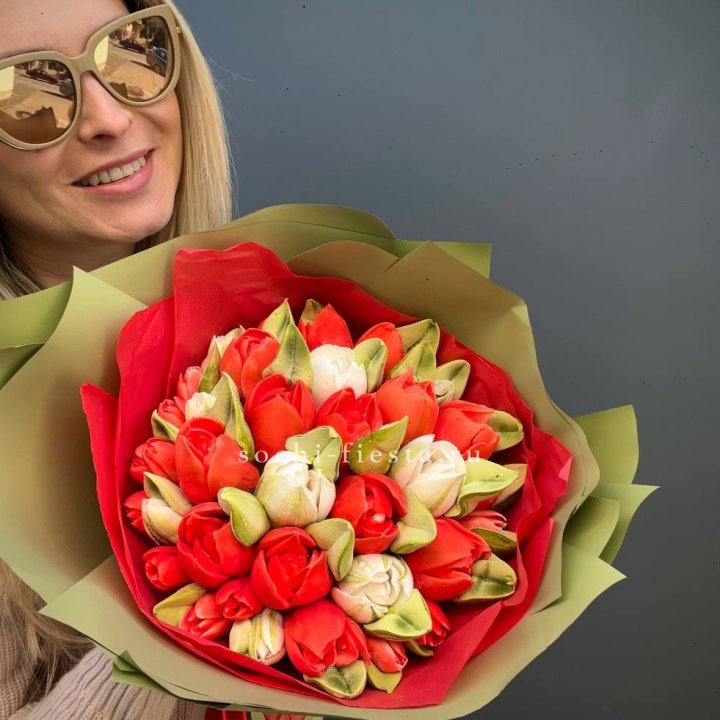 Зефирный букет из тюльпанов в Владимире